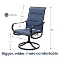 thumbnail image 6 of Summit Living 2-Piece High-Back Swivel Outdoor Dining Chairs with Padded Textilene Seat, Black & Blue, 6 of 6