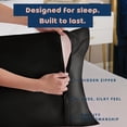 thumbnail image 4 of Funda de almohada de satén BLISSFORD negra para cuidado del cabello y la piel King, paquete de 2, 4 of 9