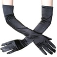 thumbnail image 2 of Lefu Gants Longs d'Étiquette Gants en Satin Accessoires d'Uniforme pour Mariage Performance Bal, 2 of 9