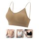 thumbnail image 1 of Sujetador tipo bralette con escote en V de Luxtrada para mujer, con relleno y sin costuras (caqui, XL), 1 of 7