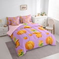 thumbnail image 2 of Erosebridal Cute Animals Capybara 7-Piece Bedding Comforter Set For Capybara Lovers,Orange Flowers Blossom King Bedding Sets For Kids ,Reversible Pink, 2 of 7