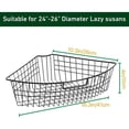 thumbnail image 3 of 2/4 Pack Metal Lazy Susan Organizer Baskets with Handles – 1/4 Wedge Wire Storage Bins for 24" Lazy Susan Turntable, Kitchen Cabinet & Pantry Organizer, Black, 3 of 8