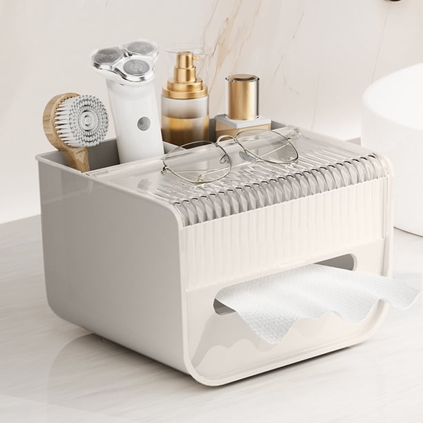 pstuiky Caja de pañuelos plegable informal y lujosa ideal para escritorio almacenamiento y organización ideal para el comedor.