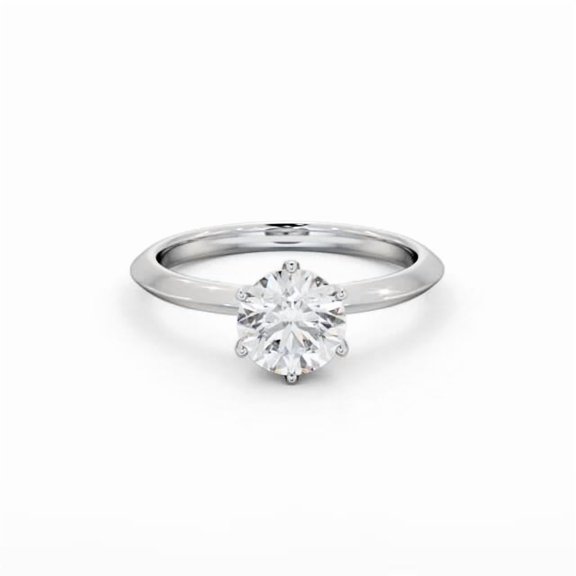 Spot Jewel 14K White Gold Plated Ring – 1.6 Ct Round Cut Lab Created Diamond Engagement Ring for Women – Refined Solitaire Ring – Ideal for Proposal – Sentimental Gift for Her