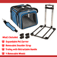 thumbnail image 3 of Ruff Life Airline Approved Expandable Premium Pet Carrier on Wheels- Two Sided Expandable Rolling Carrier- Designed for Dogs & Cats- Extra Spacious Soft Lined Carrier! - Blue, 3 of 7