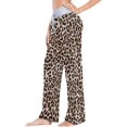 thumbnail image 2 of Women's Leopard Pajama Pants, Casual Pajama Bottoms Lounge Pants Wide Leg, 2 of 7