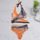 thumbnail image 5 of Conjuntos De Biquini Conjuntos de bikini con estampado degradado para mujer Summer Cross Bodycon Monokini (Naranja S) Cgtredaw Para estrenar, 5 of 7