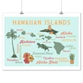 thumbnail image 2 of Hawaiian Islands, Typography and Icons, Islands Outlined (9x12 Wall Art Print, Home Decor), 2 of 3