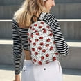 thumbnail image 5 of Xecao Red Ladybugs On Black Dotted for Canvas College Laptop Backpack, a Durable Rucksack for Both Men and Women, ideal for travel, school, and daily use Bag-Small, 5 of 5