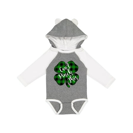 

Inktastic St. Patrick s Day Can t Pinch This Plaid Clover Gift Baby Boy or Baby Girl Long Sleeve Bodysuit