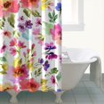 thumbnail image 4 of Waterproof Beautiful Colorful Floral Shower Curtain 72x72 Inch Boho Style Polyester Unique Shower Curtain for Bathroom Hotel Home Decor with 12 Plastic Hooks, 4 of 5