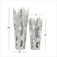 thumbnail image 3 of DecMode 20", 15"H Silver Aluminum Metal Vase with Cut Out Designs, Set of 2, 3 of 8