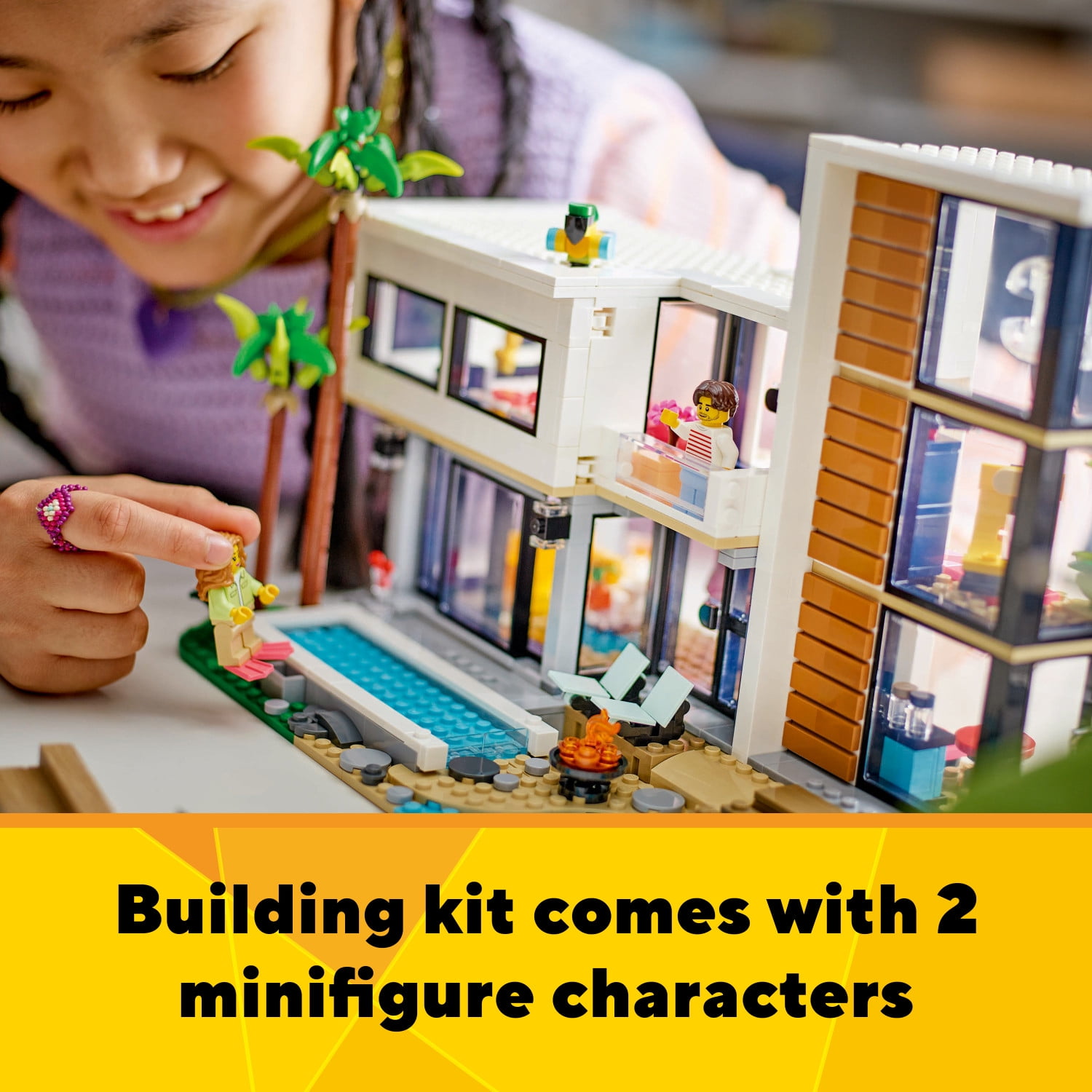 LEGO Creator 3 in 1 Modern House Toy to 3-Story City Building to Forest Cabin, Model House Playset for Kids, Art Building Sets, Gift Idea for Boys and Girls Aged 9 and Up, 31153