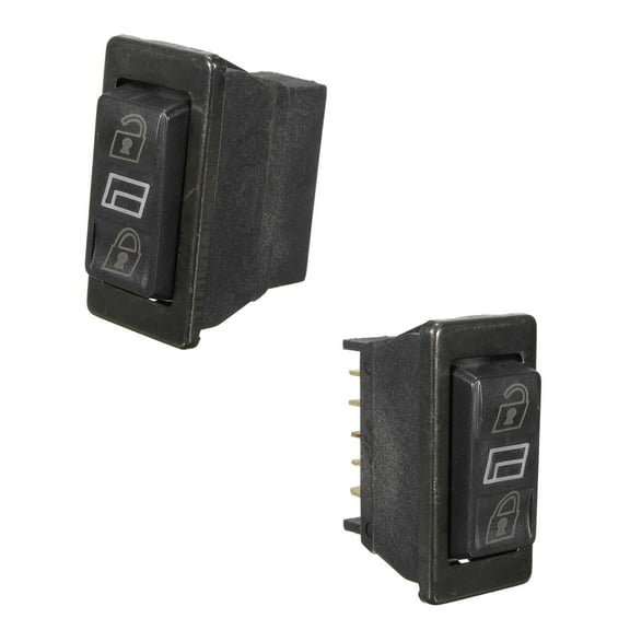 2x Car Power Door Lock Switch Unlock Spring Return 5-Pin 12V DC DPDT Universal