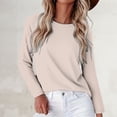 thumbnail image 2 of ManxiVoo Women Relaxed Fit Long Sleeve V Neck Top Soft Everyday Shirt for Layering with Leggings and Jeans L Size Beige, 2 of 9