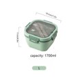 thumbnail image 4 of Double Stackable Lunch Box, 50 oz. Large Salad Bowl, 4 Compartment Tray, 3 oz. Sauce Container, Built-In Reusable Fork & Spoon White, 4 of 6