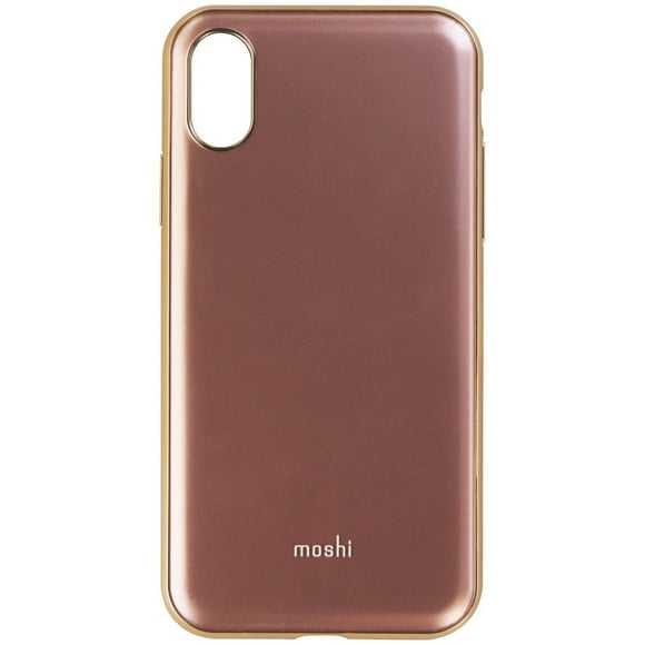 Moshi Iglze Slim Fit Léger Snap-On Hybride Protection contre les Chutes pour iPhone XS / iPhone X, Taupe Rose