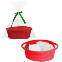 Decorative Empty Gift Basket Storage Basket, Red, A Storage Case Colro:Red Material:Cotton