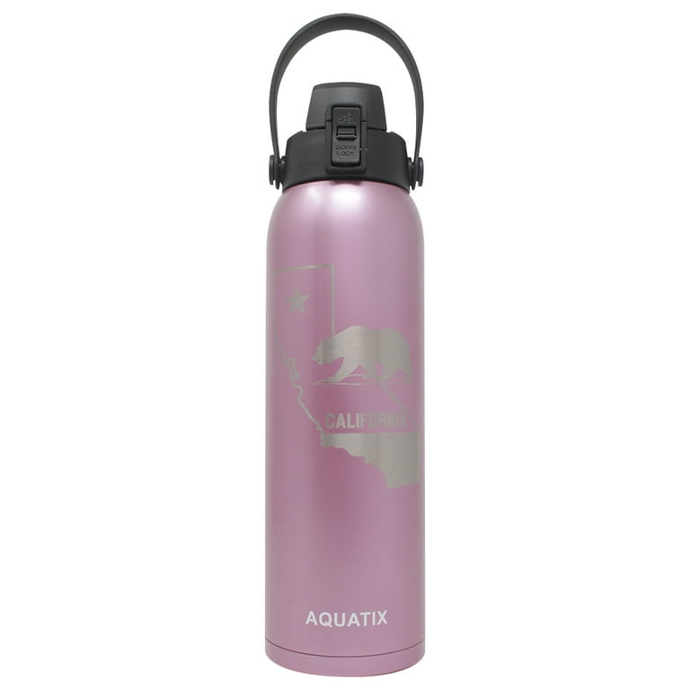 ALBOR - Insulated Water Bottle with Straw and 4 Leak Proof Lids - Stainless  Steel, 32 Oz, Rose Gold 