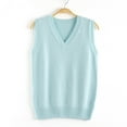 thumbnail image 2 of MNCEKFOD Womens Tank Tops New Vintage Knitted Sleeveless School Sweater V Neck Sleeveless Comfy Summer Casual Blouse Tshirts Mint Green S, 2 of 3