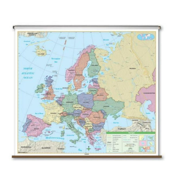 Map 28534 Universal Europe Essential Wall Map - Panneau Arrière