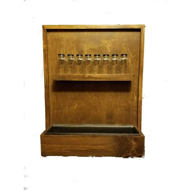 Wall Mounted Spice Rack with Planting Tray, Walnut