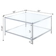 thumbnail image 4 of Pemberly Row Square Coffee Table in Clear Glass with Chrome Metal Frame, 4 of 4