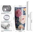 thumbnail image 6 of 20 Oz Pioneer Flower Coffee Tumbler Double Wall Insulated Stainless Steel Water Bottle | Metal Reusable Thermoses Flask with Cup Cap | Leak & Sweat Proof with Anti-Dust Lid, 6 of 7