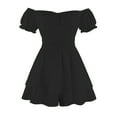 thumbnail image 2 of IBTOM CASTLE Women Boho Romper Off Shoulder Ruffle Chiffon Shorts Mini Dress Floral Print One Piece Casual Strapless Jumpsuit XL Black, 2 of 8