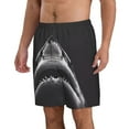 thumbnail image 2 of Kdxio Black And White Shark Pattern Mens Casual Shorts - Drawstring Summer Beach Sports Shorts for Men, 2 of 5