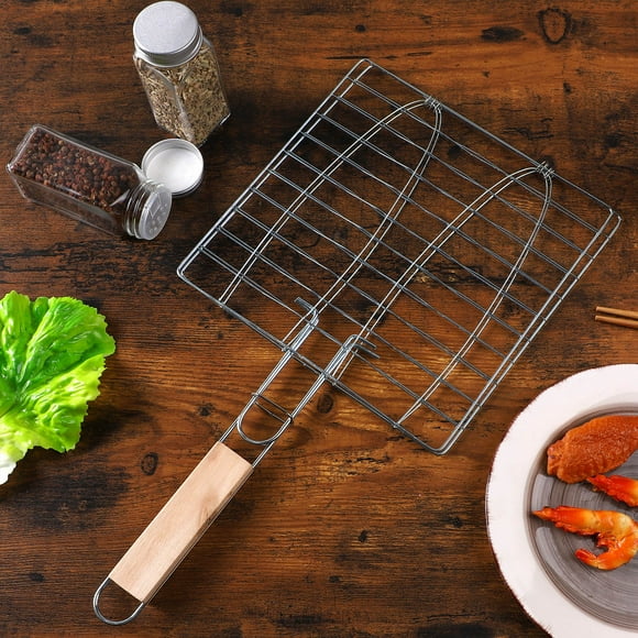 OULII Utensilio Para Bbq Cesta Para Con Mango Y Almacenaje Fácil