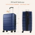 thumbnail image 5 of ZUNMOS 28" Checked Luggage Hardside Suitcase with Spinner Wheels and TSA Lock, Blue, 5 of 9