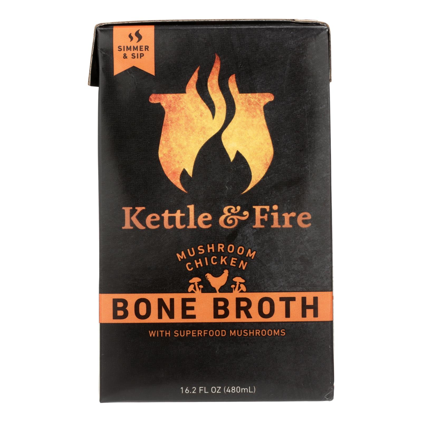 Kettle & Fire Mushroom Chicken Bone Broth Case Of 616.9 Oz