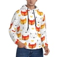 thumbnail image 2 of Honeii Cute Fox with Heart Pattern Mens Hoodies Men's Loose Sleeve Sweatshirt,Pullover Hooded Sweatshirt for Men,Essentials Hoodie-X-Large, 2 of 7