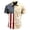 Beige, variant on Men's American Flag 250th Anniversary Patriotic Button Down Shirt Short Sleeve 1776-2026 4th of July Shirt Casual Vintage USA Flag Button Up Tops White XL