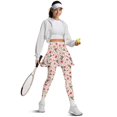 thumbnail image 4 of FUIALDOLG Women's Hummingbirds Skirted Leggings with Pockets Lady Golden Flowers Tennis Skirt with Legging Full Length Yoga Pants Golf Skapri with Skirt Workout Outfits,Size M, 4 of 7