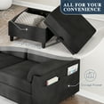 thumbnail image 2 of Sobaniilo 79.1" Sectional Sofa with Movable Storage Ottoman, L-Shaped Convertible Sofa Couch for Small Living Room, Black, 2 of 8