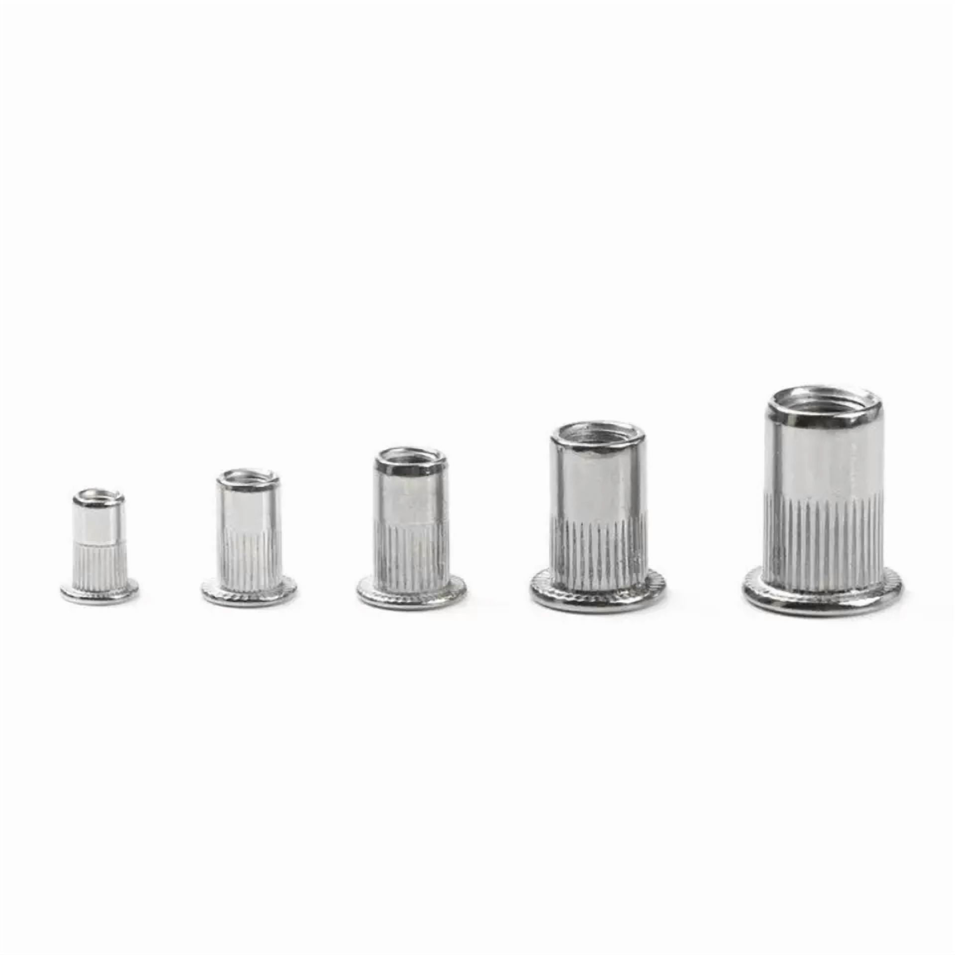 CIRCLE- 150Pcs Rivet Nut Flat Head Threaded Insert Aluminum Rivet Nutsert Set Kit