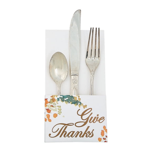 Sweet Fall Silverware Holder - Party Supplies - 12 Pieces