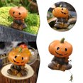 thumbnail image 2 of Zmoon Pumpkin Fishing Scarecrow Resin Outdoor Garden Halloween Ornament, 2 of 9