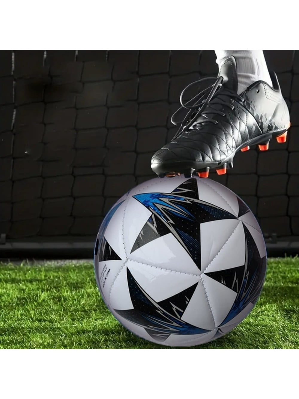 Size 2 Star Design Soccer Ball, White/Green, 1 Pack