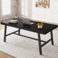 thumbnail image 4 of Kojooin 70.87" Industrial Dining Table, Large Gray Kitchen Table for 6-8, Wooden Top & Metal Frame, 4 of 5
