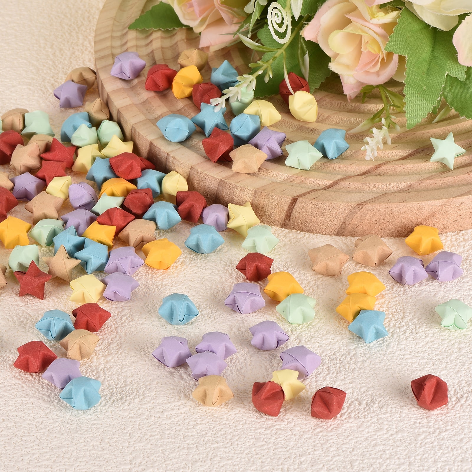 952pcs Pre-made Origami Lucky Stars Paper Wishing Star for Best Wish Christmas, 7 Colors