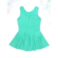 thumbnail image 5 of Lejafay Kids Girls Sleeveless Rhinestone Ice Figure Roller Skating Skirts Ballet Dance Gymnastics Mint Green 6, 5 of 8
