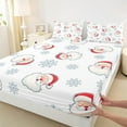thumbnail image 3 of Homewish Xmas Santa Claus 4 Pieces Queen Sheet Sets For Teens Boys Girls,Winter Snowflake Ultra Soft Flat Sheet,Merry Christmas Queen Fitted Sheet,Ultra Soft Home Decor, 3 of 7