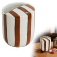 thumbnail image 2 of XIANXIAN Ceramic Coffee Mug with Lid, Ceramic Travel Mug with Straw Hole, 10oz Retro Striped To Go Coffee Mug for Hot & Cold Drinks, Microwave & Dishwasher Safe, 2 of 9