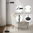 thumbnail image 6 of SUNMORY Floor Lamp, Pharmacy Swing Arm Floor Lamps for Living Room, 57" Tall Adjustable with Remote & Touch Control, 3 Color 16W Lamps for Bedroom, Dimmable, Black Standing Lamp for Reading Office, 6 of 12