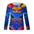 thumbnail image 4 of Lopecy-Sta Graphic Sweatshirts for Women Casual Carnival Print Round Neck Pullover Loose Long Sleeve Raglan Sleeve Plus Size Top, 4 of 5
