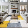 thumbnail image 3 of 6'x9' Area Rugs, Yellow Gray Indoor Outdoor Area Rug for Living Room Bedroom, Modern Oil Painted Geometric Abstract Washable Bathroom Rugs Kitchen Floor Carpet Mats Home Decor Aesthetic, 3 of 8