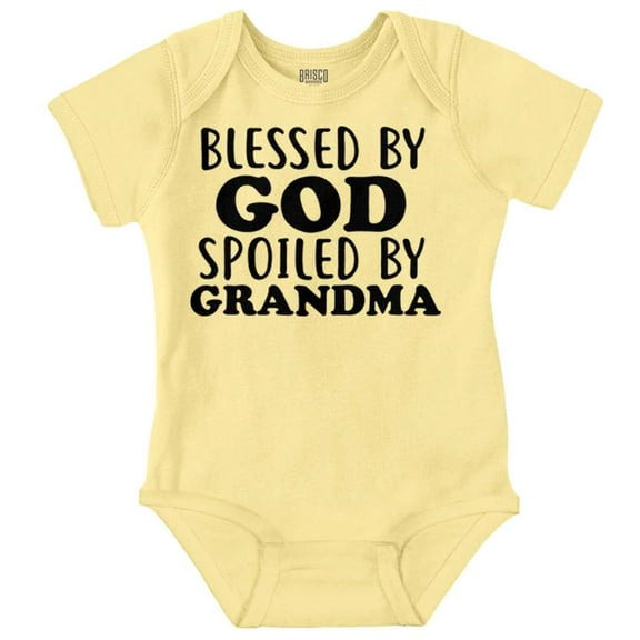 Blessed By God Spoiled By Grandma Romper Boys or Girls Infant Baby Brisco Brands 12M
